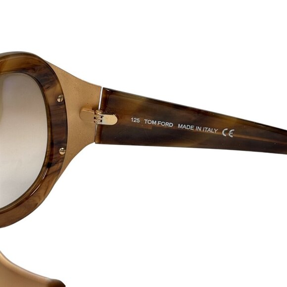 Tom Ford Elisabeth TF27 Sunglasses 62/17-125 Oval Brown Tortoise Gold Unisex - Picture 11 of 14